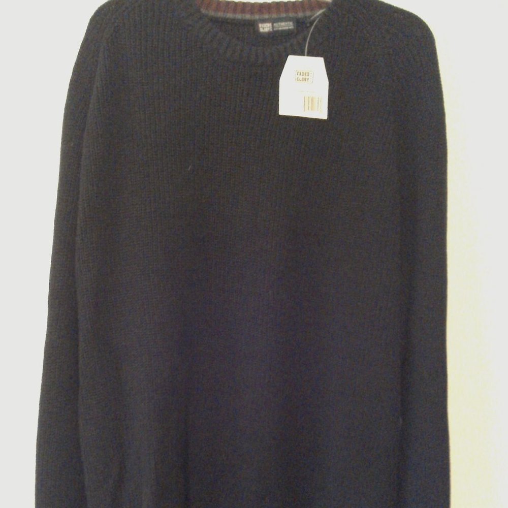 FADED GLORY MEN'S NAVY PULLOVER SWEATER